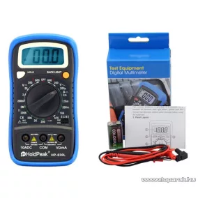   HOLDPEAK 830L Digitális multiméter, VDC, VAC, ADC, ellenállás, dióda, szakadás, tranzisztor hFE teszt mérőműszer
