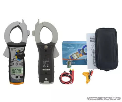 HOLDPEAK 850D Nagyáramú (200/2000A) 2 kijelzős lakatfogó, multiméter, VDC, VAC, ADC, AAC, ellenállás, kapacitás és frekvencia mérőműszer