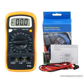   HOLDPEAK 838L Digitális multiméter, VDC, VAC, ADC, ellenállás, hőmérséklet, dióda, szakadás, tranzisztor hFE mérőműszer