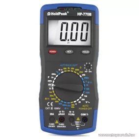   HOLDPEAK 770B Digitális multiméter, VAC, VDC, AAC, ADC, ellenállás, kapacitás, frekvencia és hőmérséklet mérő, feszültség kereső mérőműszer