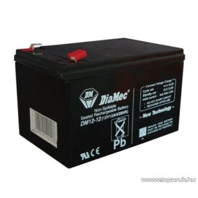   DiaMec 12V, 12Ah Zselés, ólom akkumulátor, gondozásmentes szünetmentes akku