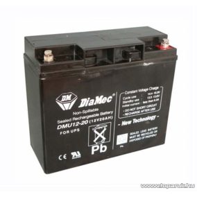   DiaMec 12V, 20Ah Zselés, ólom akkumulátor, gondozásmentes szünetmentes akku
