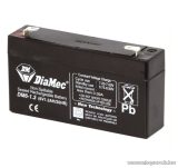   DiaMec 6V, 1,3Ah Zselés, ólom akkumulátor, gondozásmentes szünetmentes akku