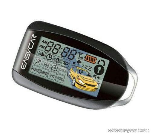 EASYCAR E6-A Autóriasztó, 1 nagy LCD + 1 db kiegészítő távirányítóval, kulcstartóval, rezgésézékelő funkcióval