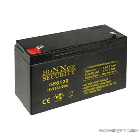   HONNOR 6V, 12Ah Zselés, ólom akkumulátor, gondozásmentes szünetmentes akku