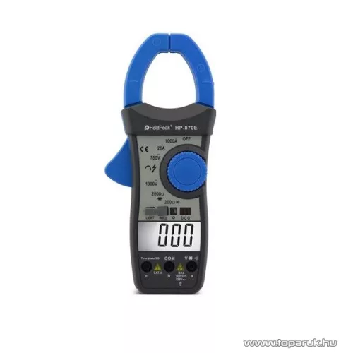HOLDPEAK 870E Digitális lakatfogó, VAC, VDC, AAC, ellenállás mérőműszer