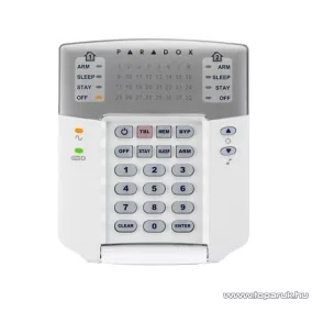   PARADOX K32 LED+ 32 zónás LED kezelő, 2 partíció, MG5000/5500 és Spectra központokhoz, lekerekített