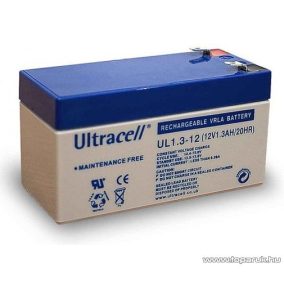   Ultracell 12V, 1,3Ah Zselés, ólom akkumulátor, gondozásmentes szünetmentes akku