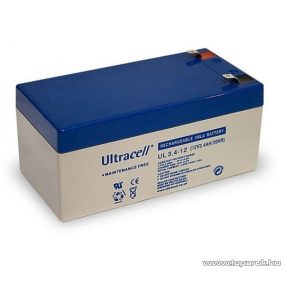   Ultracell 12V, 3,4Ah Zselés, ólom akkumulátor, gondozásmentes szünetmentes akku