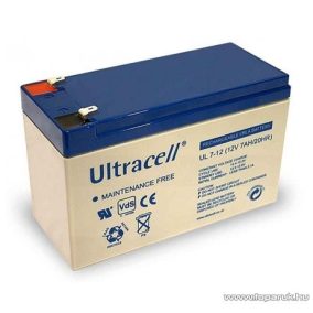   Ultracell 12V, 7Ah Zselés, ólom akkumulátor, gondozásmentes szünetmentes akku