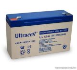   Ultracell 6V, 12Ah Zselés, ólom akkumulátor, gondozásmentes szünetmentes akku