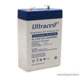   Ultracell 6V, 2,8Ah Zselés, ólom akkumulátor, gondozásmentes szünetmentes akku