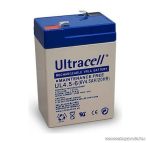  Ultracell 6V, 4,5Ah Zselés, ólom akkumulátor, gondozásmentes szünetmentes akku