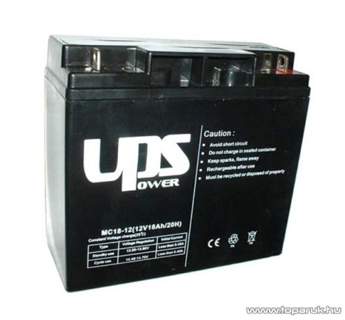 UPS Power 12V, 18Ah, zselés, ólom akkumulátor, gondozásmentes szünetmentes akku