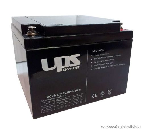 UPS Power 12V, 28Ah, zselés, ólom akkumulátor, gondozásmentes szünetmentes akku