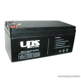   UPS Power 12V, 3.3Ah, zselés, ólom akkumulátor, gondozásmentes szünetmentes akku