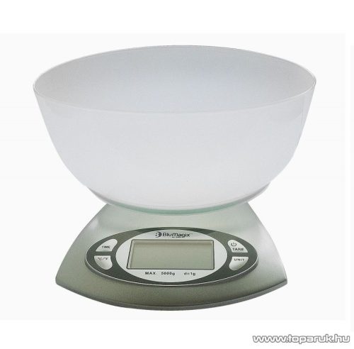 BluMagix BM-KSC615 Konyhai mérleg, műanyag tállal (max. 5 kg súlyig)