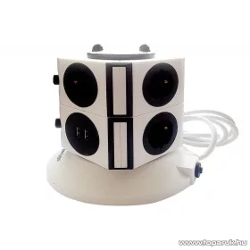   BluMagix BM-SOT6P4U Kapcsolós 6 db csatlakozós európai csatlakozó torony, 4 USB porttal