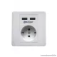 BluMagix BM-WS2U Földelt fali konnektor, 2 USB csatlakozóval, fehér