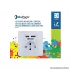 BluMagix BM-WS2U Földelt fali konnektor, 2 USB csatlakozóval, fehér