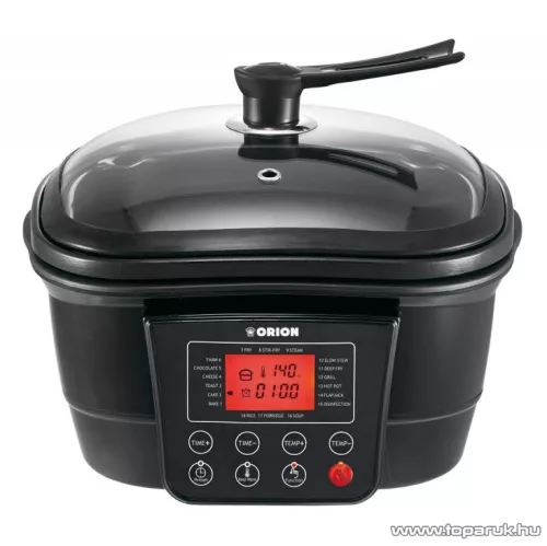 Orion OMC-1804 Elektromos multifunkcionális lassú főző, tapadásmentes főzőedény üvegtetővel, 2,5 literes