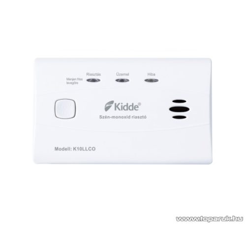 Kidde K10LLCO-HU Elemes szénmonoxid érzékelő, CO riasztó LED visszajelzőkkel, 10 év élettartam