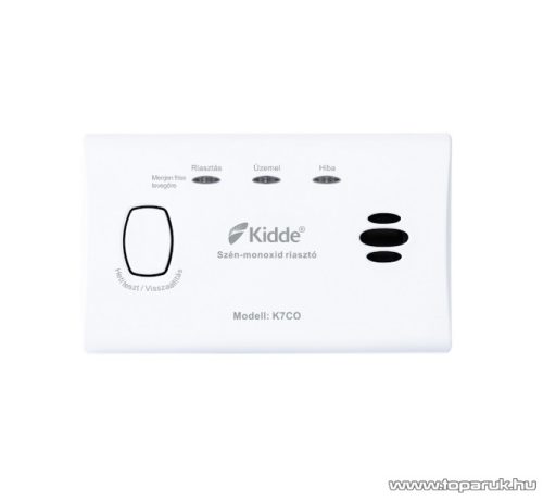 Kidde K7CO-HU Elemes szénmonoxid érzékelő, CO riasztó LED visszajelzővel, 10 év élettartam