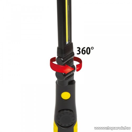 Phenom Akkumulátoros COB LED-es munkalámpa, 360 fokban hajtható fejrésszel és állítható fényerővel (18647)