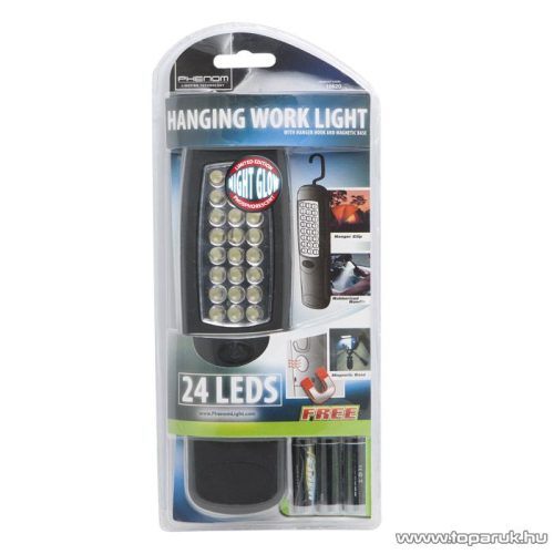 Phenom Steklámpa 24 LED-del, foszforeszkáló betéttel és ajándék elemekkel (18620PH)