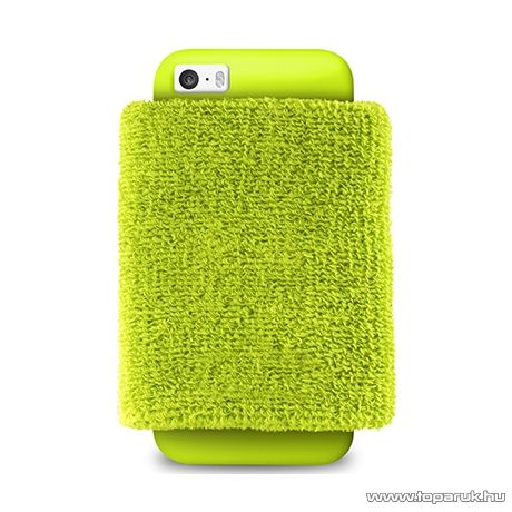 PURO iPhone SE / 5 / 5s RUNNING BAND karra rögzíthető, rugalmas, gumírozott okostelefon tok, zöld