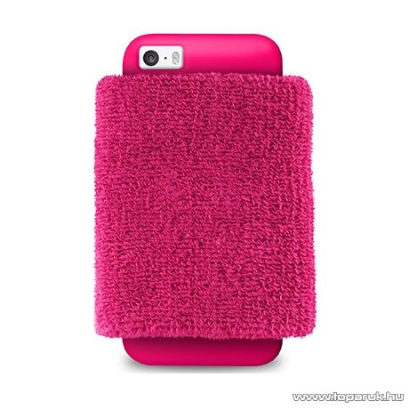 PURO iPhone SE / 5 / 5s RUNNING BAND karra rögzíthető, rugalmas, gumírozott okostelefon tok, rózsaszín (pink)