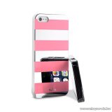   PURO iPhone SE / 5 / 5s okostelefon tok, csíkos, ezüst/rózsaszín (pink)