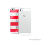   PURO iPhone SE / 5 / 5s okostelefon tok, csíkos, ezüst/piros