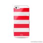   PURO iPhone SE / 5 / 5s okostelefon tok, csíkos, ezüst/piros