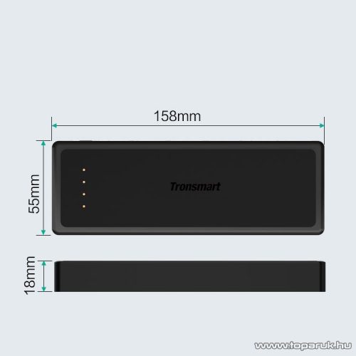 Tronsmart PBT12 Presto Qualcomm QuickCharge 3.0 vésztöltő / külső akkumulátor, power bank, 12000 mAh, fekete