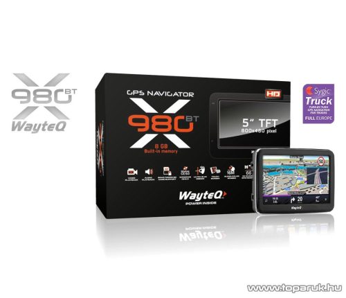 WayteQ X980BT 5"-os GPS navigáció, 8GB + 3D Sygic Truck Európa térkép (45 ország) - megszűnt termék: 2015. szeptember