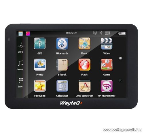WayteQ x985BT GPS navigáció, 8GB + Sygic 3D Teljes-Európa térképszoftver - készlethiány