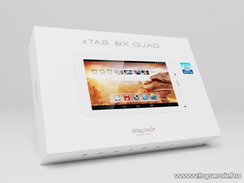 Wayteq xTAB-7X Quad 7"-os IPS tablet, 8GB, fehér (Android) + Sygic 3D Voucher Edition Teljes Európa szoftverrel - megszűnt termék: 2015. november