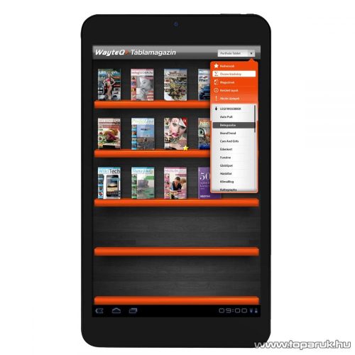 WayteQ xTAB-8Q 8"-os IPS tablet, 8GB, fekete (Android) + Sygic 3D Navigation for Android VOUCHER Teljes Európa TeleAtlas térképpel, 44 ország - készlethiány