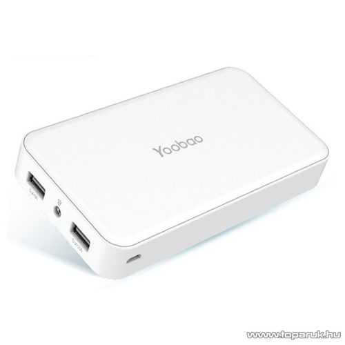 Yoobao MASTER M16 vésztöltő, külső akkumulátor, Power Bank, 16.000 mAh + LED lámpa, fehér