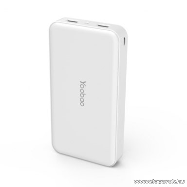 Yoobao MASTER M16 vésztöltő, külső akkumulátor, Power Bank, 16.000 mAh + LED lámpa, fehér
