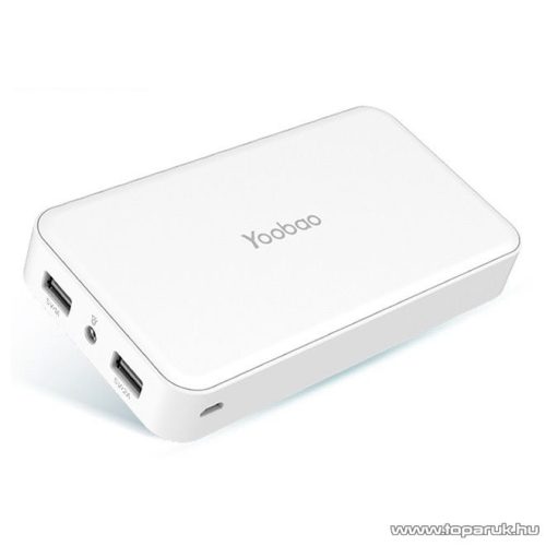 Yoobao MASTER M16 vésztöltő, külső akkumulátor, Power Bank, 16.000 mAh + LED lámpa, fehér