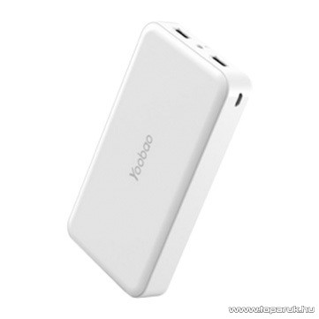 Yoobao MASTER M20 vésztöltő, külső akkumulátor, Power Bank, 20.000 mAh + LED lámpa, fehér