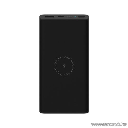 Xiaomi Mi 10000 mAh Wireless PowerBank Essential, vésztöltő, vezeték nélküli töltéssel, fekete színű (XM10KMIWLPBEBK)
