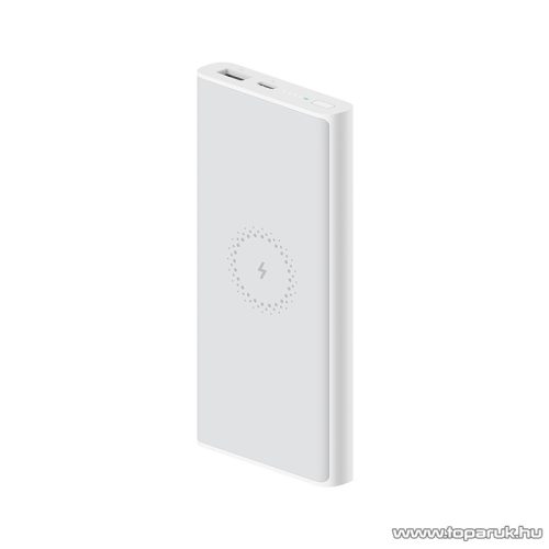 Xiaomi Mi 10000 mAh Wireless PowerBank Essential, vésztöltő, vezeték nélküli töltéssel, fehér színű (XM10KMIWLPBEWH)