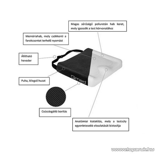 Qmed Memóriahabos anatómiai ülőpárna, 46 x 41 cm