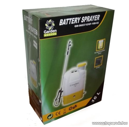 GardenMaster 16 literes elektromos, akkumulátoros háti permetező
