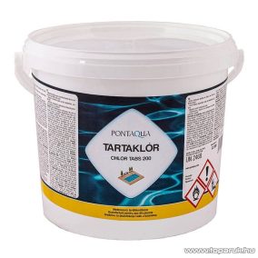   PoolTrend / PontAqua CHLOR TABS 200 (tartaklór) medence fertőtlenítő tabletta, klóros, 3 kg (15 db tabletta)