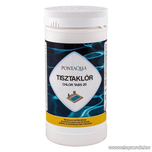 PoolTrend / PontAqua CHLOR TABS 20 (tisztaklór) medence fertőtlenítő tabletta, klóros, 1 kg (50 db tabletta)