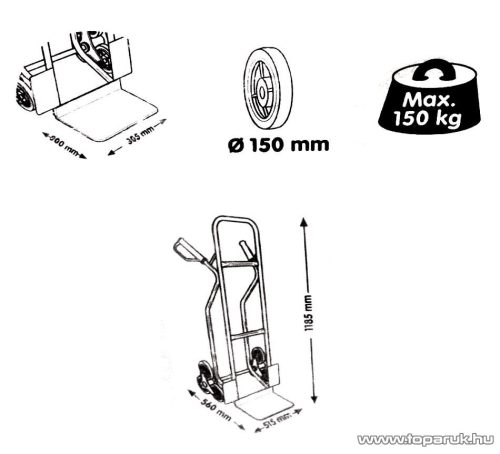Biloxxi Lépcsőjáró Molnárkocsi 150 kg-os teherbírással